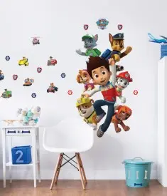 Paw Patrol Large Character Sticker Bedroom Scene Web - 44623